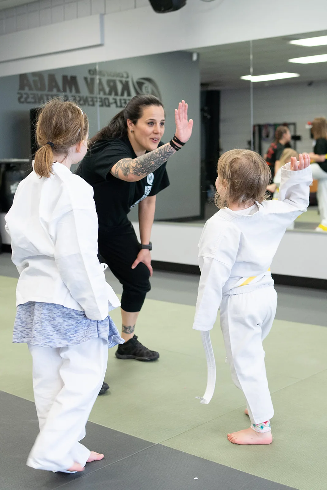 Kids training in a Young Warriors Krav Maga class at Colorado Krav Maga