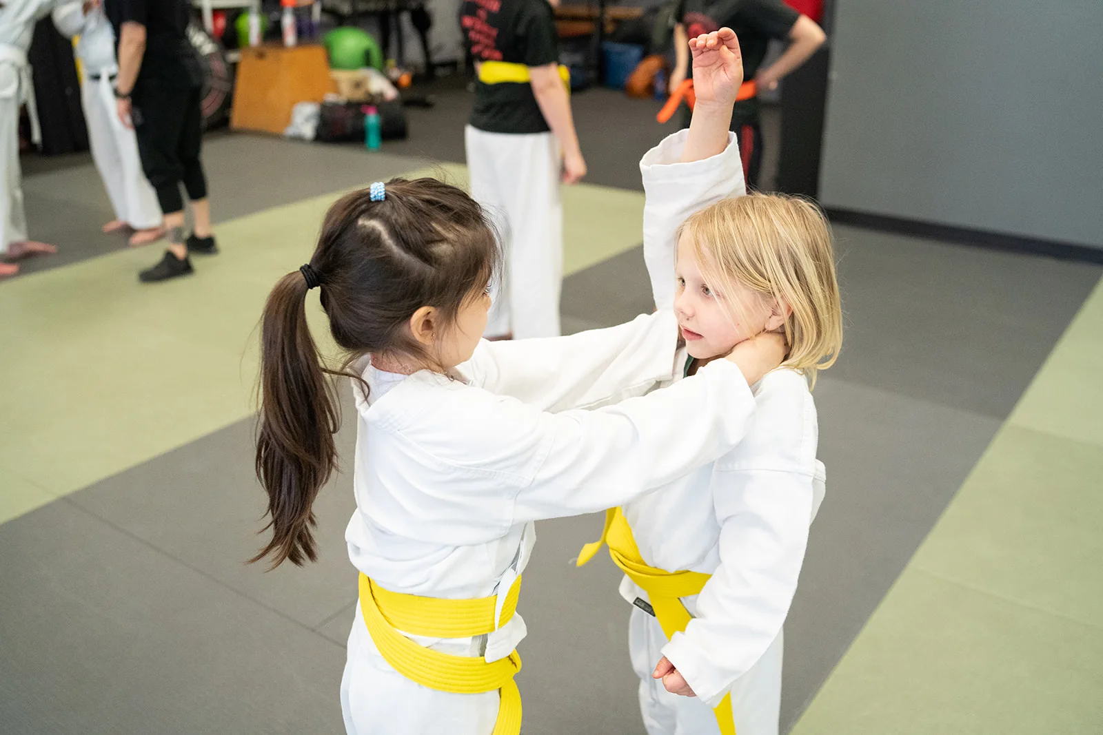 Kids training in a Young Warriors Krav Maga class at Colorado Krav Maga