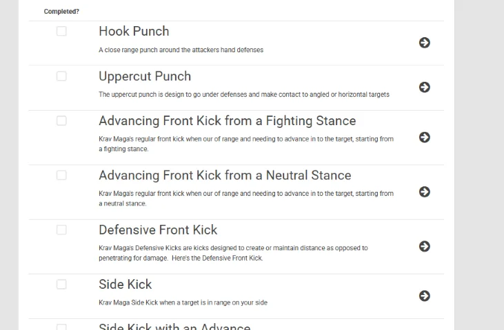 Krav Maga University Online — Track your progress
