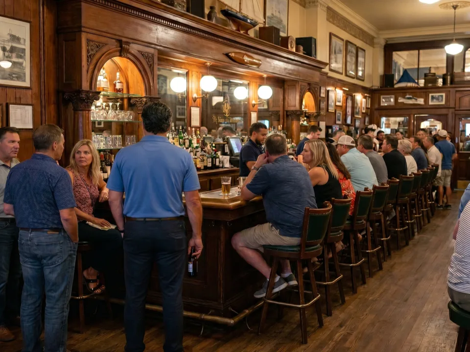 The Guy in the Blue Shirt at the Bar