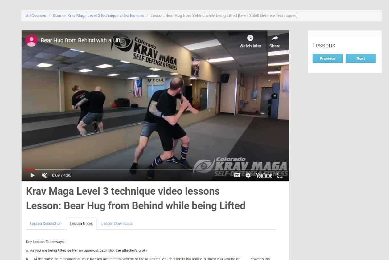 Krav Maga University Online — Inside a lesson